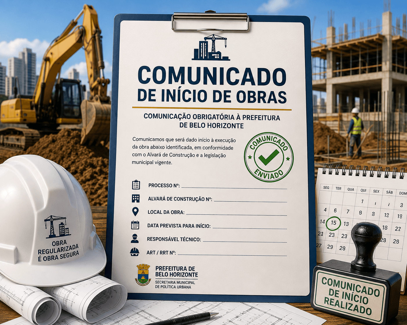 Como Funciona o Comunicado de Início de Obras em Belo Horizonte?